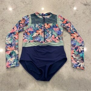 Athleta Girl Floral Rashguard One Piece Swimsuit - Size XL (14)